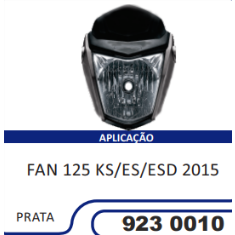Carenagem Farol Completa Compatível Fan-125 2015 (Prata) Sportive